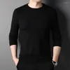 Men's Sweaters Spring Autumn Wool Men's Luxury Round Collar Long Sleeve Knitted Male Simple Pullover Man 3XL