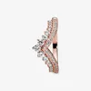 Rose Princess Wish Ring para Pandora Real Sterling Silver CZ Jóias de designer de casamento de diamante para mulheres Anéis de noivado de presente de namorada com caixa original