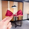 New Solid Ribbon Bowknot Crown Hair Clips For Girls Handmade Cute Bows Hairpin Barrettes Headwear Kids Hair Accessories 1658