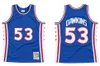 Anpassad Darryl Dawkins Basketball Jersey S-6XL Mitchell Ness Jersey 1976-77 Mesh Hardwoods Classics Retro Jerseys Men Women Youth Blue 53