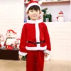 Set di abbigliamento 2 4 6 8 10 anni Costume natalizio Ragazzi Ragazze Babbo Natale Abito rosso con mantello Cosplay Bambini Bambini Vestiti da ragazza
