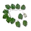 Strängar konstgjorda växter ljusgrön blad fairy strängljus för hem bröllop juldekor