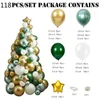 Decorações de Natal 1 conjunto Chritsmas Balloon Green Gold Foil Star Tree for Party