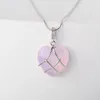 Pendant Necklaces Trend Love Necklace Opal Powder Diamond Castle For Teenage Girls Thai Fashion Rose Quartz Heart Choker JewelryPendant