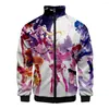 Męskie bluzy z kapturem anime sailormoon stojak na druk kołnierzyka mężczyźni bluzy bluzy zip ciepłe dresy harajuku polarowy jesienna odzież zip-up 942