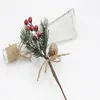 Ghirlande di fiori decorativi Finta neve gelata Ramo di pino Decorazione natalizia in plastica Artificiale fai da te