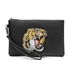 Wallets Live Broadcast Bordado Tiger Head Versão da bolsa de celular masculino de negócios Pu Bola de grande capacidade