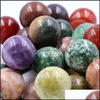 Stone Nonporousball 20Mm Natural Healing Crystal Mascot Mas Accessory Minerale Gemstone Reiki Home Decoration Wholesale Drop Deliver Dhfgh