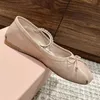 Real chaussures Designer Femmes décontractées en cuir véritable ballet appartements Crystal papillon-nœud Mary Janes belle robe de fête rond Zapatillas Mujer 5