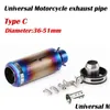Car Dvr Exhaust Pipe 51Mm 60Mm Motorcycle Muffler Carbon Fiber Escape Db Killer Dirt Bike Scooter For Sc Project Bws Pcx1 Drop Deliver Dho7V