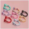 Nose Rings Studs 16G Titanium Anodized Balls Circars Horseshoes Cbr Ring Eyebrow Body Piercing Jewelry Drop Delivery Dhgarden Dhrql