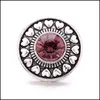 Charms Simple Hearts Rhinestone Snap Button Women Jewelry Findings 18Mm Metal Snaps Buttons Diy Bracelet Jewellery Wholesale Drop De Dhafc
