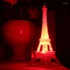 Luzes noturnas coloridas A torre Eiffel 3D Lâmpada de ilusão LED mesa leve mesa de iluminação caseira