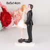 Other Event Party Supplies Bride and Groom Figurines Wedding Cake Toppers Synthetic Resin Dolls Valentine's Day Engagement Decor Anniversary Figurine Gift 230217