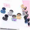 Plugs Tunnels Men Women Girl Cool Barbell Punk Gothic Stainless Steel Ear Studs Earrings Black Sier Fashion Drop Delivery J Dhgarden Dhkrm