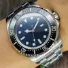 Met doosheren horloge 44 mm D-blauw keramische ringwoners SEA SAPPHIRE Cystal roestvrij staal met glide vergrendeling Clasp Automatisch mechanisch duiken Luminous horloges 2023