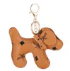 5style Designer Animal de bande dessinée petit chien créatif porte-clés accessoires porte-clés en cuir PU lettre motif voiture porte-clés bijoux cadeaux accessoires