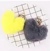 Mode Amour En Peluche En Peluche Pendentif Coeur Porte-clés Mignon De Voiture Accessoires Sac Imitation Rex Lapin Boule De Cheveux Jouet Cadeaux En Gros tt0218