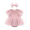 Abiti da ragazza Summer Born Baby Dress Ruffels Party Tulle Princess Girls Clothes