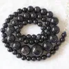 Chains Natural Bule Sand Stone 6-14mm Round Sale Making Jewelry Necklace 18"B615