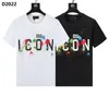 22SS Marke Männer T-Shirt Designer d2 Herren Poloshirt Tops Luxus Dsquared Print Shorts Oansatz Kurzarm Herrenhemden DT2022 dsq Streetwear T-Shirts Kleidung