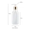 Opslagflessen 200 ml x 30 gouden aluminium kraagpomp Plastic shampoo douchegelcontainer met witte 200cc capaciteit