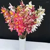 Decorative Flowers 2P Fake Single Stem Cymbidium 29.92" Length Simulation Real Touch Orchid For Wedding & Home