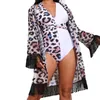 Women's Swimwear Women With Beach Cover Up 2023 Sexy Leopard Printed One Piece Swimsuit Female Bandage Bathing Suit BeachwearWomen's