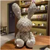 Animaux En Peluche En Peluche Mignon Diamant Incrusté De Lapin Jouets 38Cm Lapin Bricolage Poupée Ornement Cadeaux Créatifs Accompagner L'anniversaire De Noël Pour Chil Dhhcz