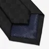 Bow Ties 2023 Brand Fashion High Quality Men 7cm Black Dark Plaid Slitte Casual Business Formal Suit Neck Slips för med presentförpackning