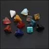 Charms Natural Crystal Pyramid Shape Stone Point Handmade Pendants For Necklace Earrings Jewelry Makin Yydhhome Drop Delivery Findin Dhrjm