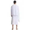 Abbigliamento etnico Moda musulmana Uomo Adorazione Abbigliamenti Maniche lunghe bianche Camicie a punto aperto Abiti Jubba Thobes con nappe
