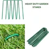 Trädgård levererar andra 10 datorer U-form Staples Ground Stakes Pegs Pins Spikes för att säkra Lawn Farm Sod Barrier Landscape Grass Tält