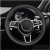 Car Dvr Steering Wheel Covers Customized Car Er Artificial Leather Braid Antislip For Porsche An Cayenne Accessories Drop Delivery Mob Dhinm