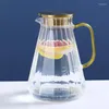 Wine Glasses 1 Piece 1.8L Big Nordic Ripple Design Glass Teapot Heat Resistant Large Clear Flower Tea Pot Kettle Carafe Tableware Drinkware