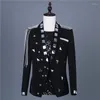 Costumes pour hommes Blazer 2023 Costume de performance pour objectif de chanteur masculin Chorus pour hommes Costume de scène décontracté noir