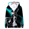 Herrtröjor Psycho-Pass 3D Cos Coat Autumn och Winter Zipper Hooded Sweatshirt Leisure Print Novelty Top Luxury Harajuku