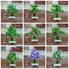 Decorative Flowers 1pc/lot Simulation Small Bonsai Plants Artificial Flower Potted For Living Room Wedding Party Decoration 119