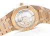 Men's Super Zff Zf Factory Top Edition Miyota 9015 Modded Caliber 2121 39mm 18K Rose Gold Plated Solid Rostfri Blue Checkered Dial Idployant Clasp armbandsur