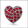 Klemt haken groothandel trendy kristal strass heart snap knoppen clasp 18 mm metaal decoratieve zirkonen knop charmes voor doe -het -zelf snaps dhbiq