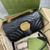 3SIZES Marmont Luxury Designers Crossbody Bags Double G äkta läder axelväska rem kvinnliga mens super mini stor väska kedja totes koppling flik mode handväskor