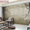 Rideau personnalisable style chinois magnolia pêche fleur de fleur et de tissu d'oiseaux rideaux de gaze pour salle de vie pour la chambre à coucher