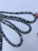 Chains Tahiti Pearl Women's Necklace 7-8mm Small Mix Color Seawater Pearls Near Round Fashion 925 Silver Party Jewelry For LadyChains Ch