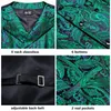 Gilets pour hommes Salut-Cravate Vert Solide Floral Paisley Soie Hommes Slim Gilet Cravate Ensemble Pour Costume Robe De Mariage 4PC Gilet Cravate Hanky Bouton De Manchette Ensemble 230217