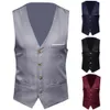 M￤ns v￤star sl￤pper plus storlek formella m￤n fast f￤rg kostym Vest Enkelt breasted Business Waistcoat 230217