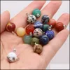 Charms 10mm Natural semiprecioso Bola de pedra Rosa quartzo cura reiki pingente de cristal brinco de colar de diy mulheres fashio yzediblesho dhfld