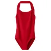 Vêtements de scène Ballet danse justaucorps femmes adulte Costume gymnastique rouge Tricot body croix dos vêtements