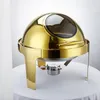 Ensembles de vaisselle 6LParty Catering Equipment Buffet Set Saving Dish Round Roll Top Chafer Luxury Gold Fuel Warmer Chafing Dishes Indubai