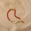 Charm Bracelets Chic Female Bracelet Anti-fade Red Chinese Style Women Girls Bangle High Tensile For Daily