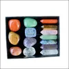 Pedra 7 Chakra Box Set Reiki Natural Crystal Stones Ornamentos Hexagon Prism Quartz Yoga Energia Cura Cura Art Craft Decorat Yydho Dhbs8